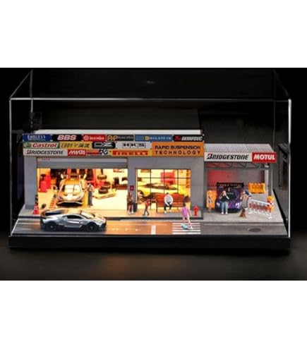 Amazon.co.jp: MoreArt 1/64【日本の商業ビル】 ジオラマ 駐車場 付き